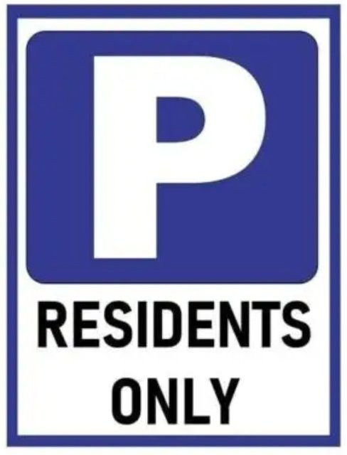 CIFBUY Metallwandschild Residents Parking Only in Blau, B/H: 20 x 30 cm - Bild 1