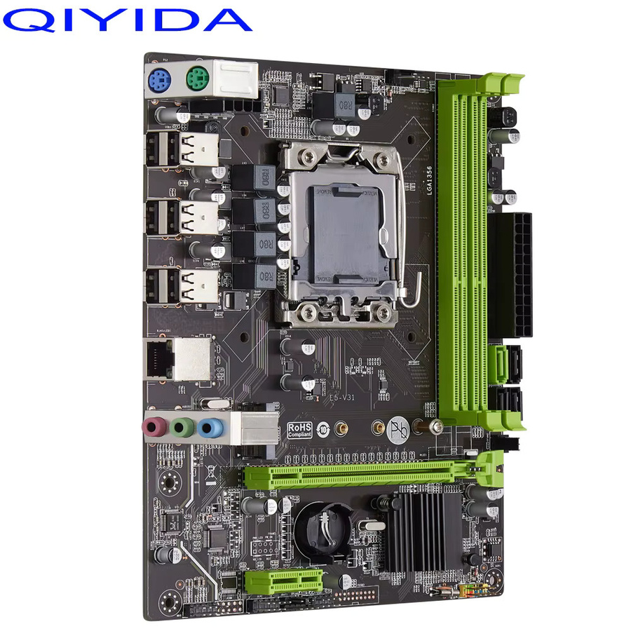 Qiyida X79 Motherboard-Set mit Xeon E5 2430 CPU, 8 GB DDR3 REG ECC RAM und M.2 NVMe Anschluss, Schwarz - Bild 3