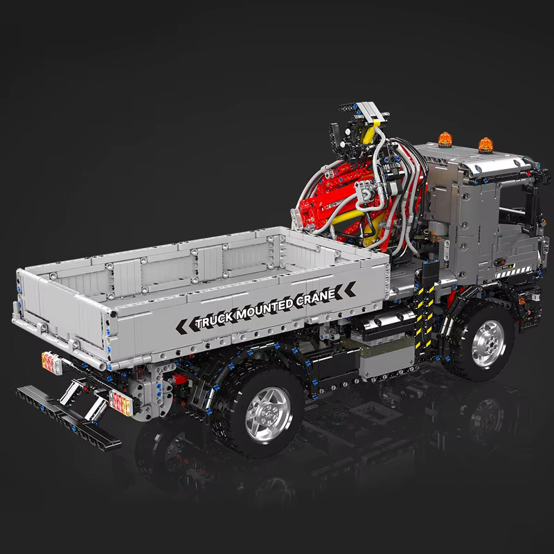 Mould King 19016 Technisches RC-LKW Kran-Transportfahrzeug Baustein-Set in Grau - Bild 2