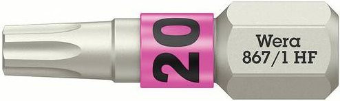 Wera Torx-Bit TX 20 HF mit Haltefunktion, Farbe: Silber - Bild 1