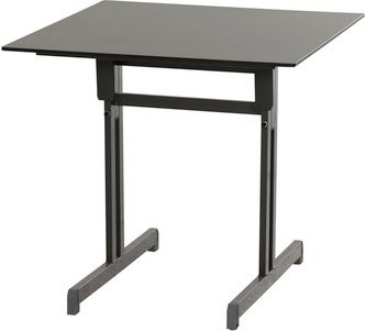 Alco Gastrotisch Compac Plus quadratisch in Anthrazit Grau mit klappbarer Platte und vier Beinen B/T/H: 80 x 80 x 74 cm - Bild 1