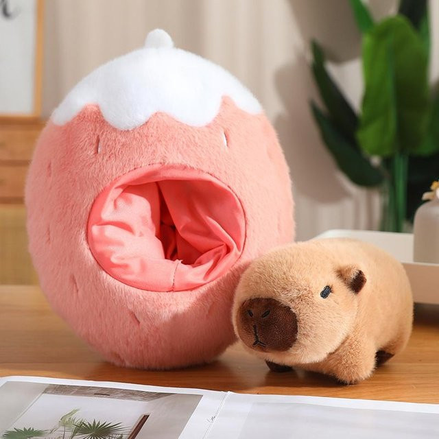 Yiran toy Kreative Frucht Capybara Plüschtier Kissen, 45cm - Bild 1