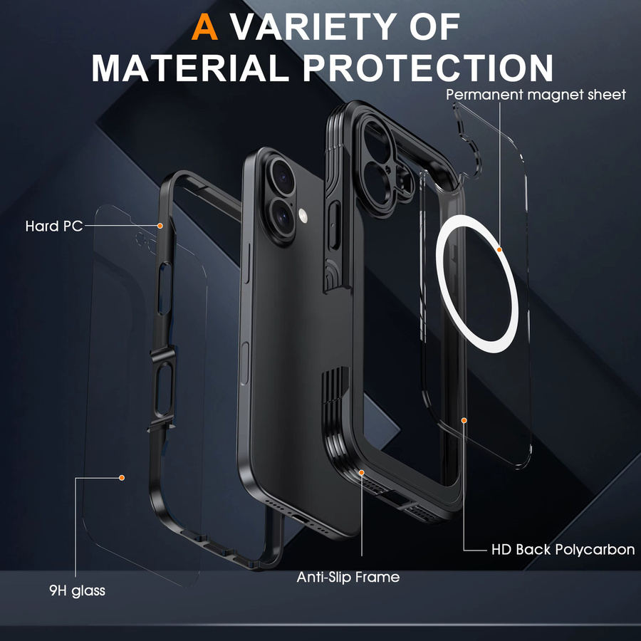 Apple 360-Grad-Vollschutz-Handyhülle für iPhone 17E, 17 Pro Max, 16, 15, 14 in Schwarz - Bild 6
