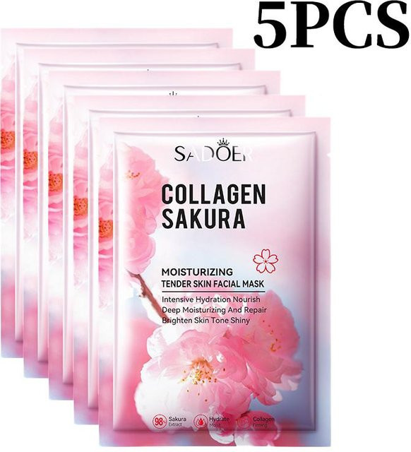SADOER Sakura Gesichtsmaske mit Kollagen, Hyaluronsäure, Niacinamid - Bild 1