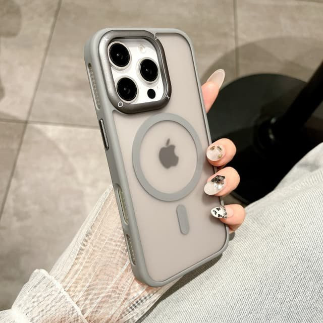 Luxus MagSafe Magnetische Silikonhülle für Apple iPhone 16 Pro Max 15 14 13 12 11 Plus in Grau Matte Schutzhülle - Bild 1