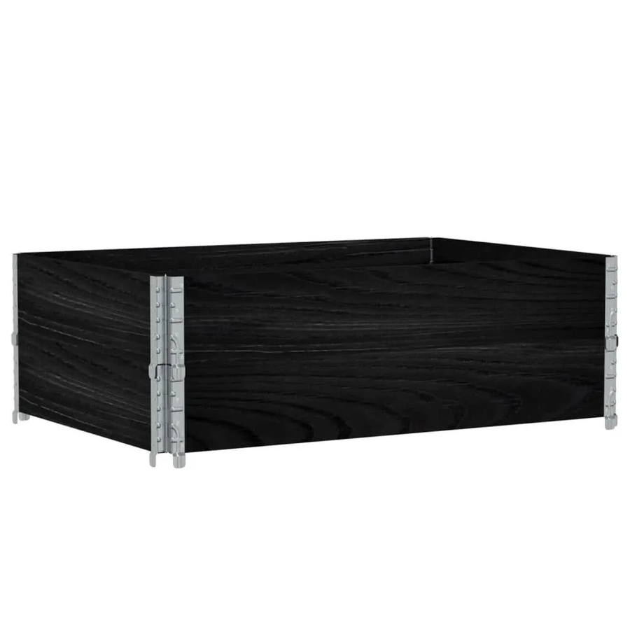 vidaXL Pflanzkasten aus Massivholz Kiefer in Schwarz, B/T/H: 120 x 80 x 41 cm - Bild 2