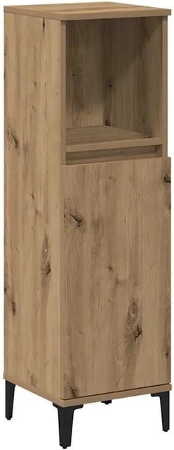 vidaXL Badschrank Artisan-Eiche in Braun mit Regalfach und Türen, B/T/H: 30 x 30 x 100 cm - Bild 1