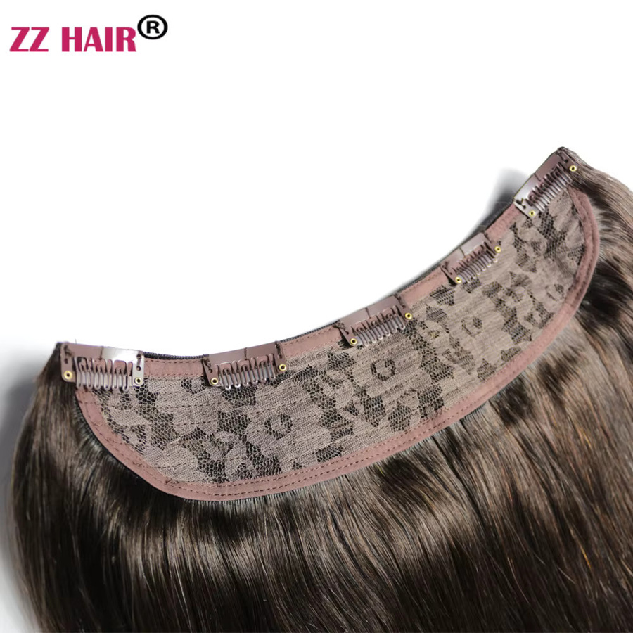 ZZHAIR Echthaar-Remy-Haar, glatt, U-teiliges Set mit Clips - Bild 3