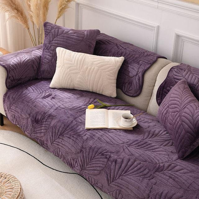 Your Warm Home Jacquard Sofadecke violett, B/B: 90 x 90 cm - Bild 1