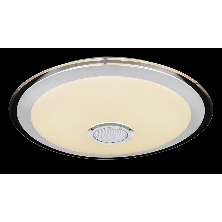 Globo LED-Deckenleuchte Dunny 2-flammig Weiß Chrom dimmbar mit Fernbedienung B/T/H: 43 x 43 x 10,5 cm - Bild 3