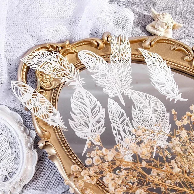 Lace Story Series Bastelpapier für dein DIY-Tagebuch, 10 Blatt in Weiß mit 8 verschiedenen Stilen - Bild 1