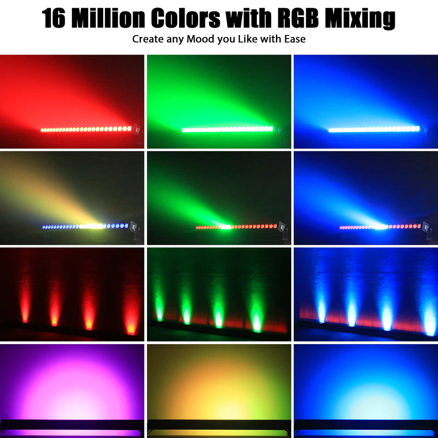 U'King 2er-Set RGB LED Wall Washer mit 120W, Wasserdichtes DMX512 Bühnenlicht für DJ, Party und Show, Schwarz - Bild 3