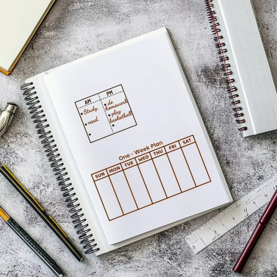 Transparenter Wochenplan Stempel für DIY Scrapbooking und Fotoalben in Klar - Bild 4