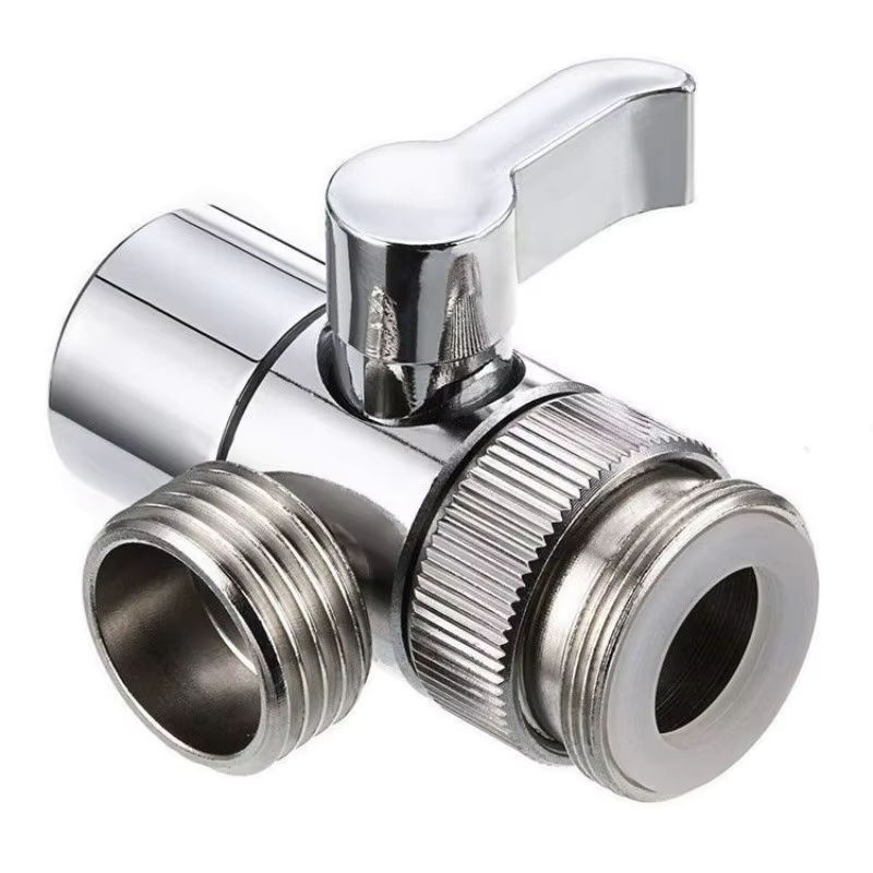Wasserhahn Adapter mit Umschalter für Küche und Bad als Splitter und Umlenker für Dusche oder Bidet in Silber aus Kunststoff - Bild 4