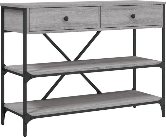 vidaXL Konsolentisch mit Schubladen und Ablagen in Grau Sonoma, B/T/H: 100 x 34,5 x 75 cm - Bild 1