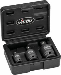 Vigour Schlagschrauber Gelenkstück Satz V5505N, 3-teilig, Schwarz, 1/4 Zoll, 3/8 Zoll und 1/2 Zoll Vierkant - Bild 1