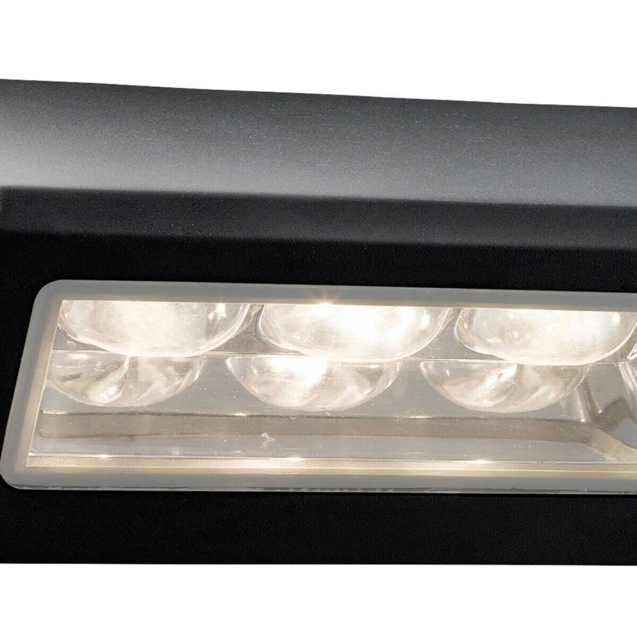Moderne LED-Außenwandleuchte in Schwarz und Transparent aus Aluminium und Glas, B/H/T: 21 x 11 x 7 cm - Bild 3