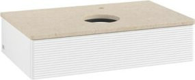 V&B Waschtischunterschrank Antao mit Frontstruktur in Weiß, B/T/H: 80 x 50 x 19 cm - Bild 1