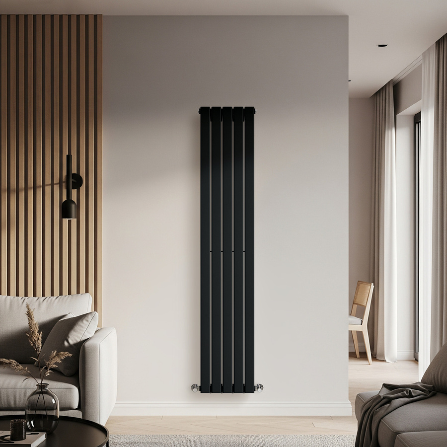Delta Design Heizkörper Vertikal Einlagig Schwarz Höhe: 178 cm, Breite: 35 cm - Bild 1