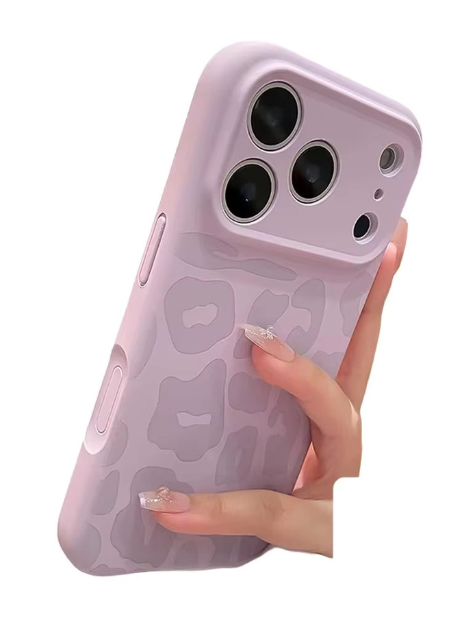 NUCWIN Silikon-Handyhülle mit Leopardenmuster für iPhone in Lila, stoßfeste Schutzhülle mit Kamera-Steuerungstaste - Bild 2