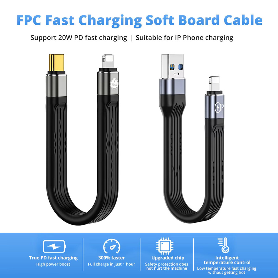 MCGILLON USB-C Schnellladekabel 20 W mit 3A für iPhone 14 Pro Max, iPhone 13 Mini Pro Max und andere USB-C Geräte, Farbe: Schwarz - Bild 2