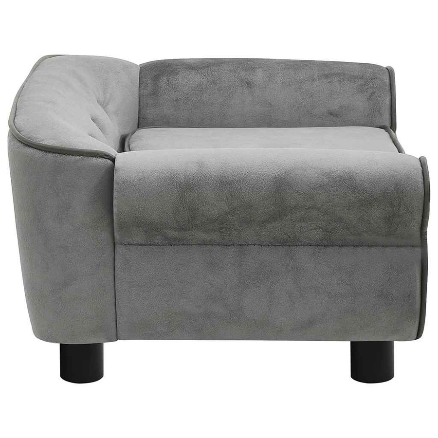 Vidaxl Hundesofa aus Plüsch in Grau mit abnehmbarem Bezug und rutschfester Unterseite, B/T/H: 72 x 45 x 30 cm - Bild 5