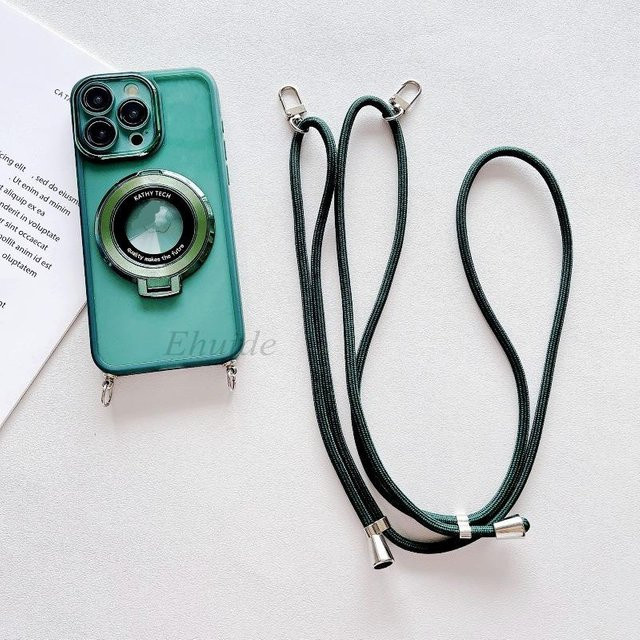 Magnetische Lanyard Hülle mit Umhängeband für Xiaomi Redmi Note 15 Pro Plus 14 15C 14C und POCO F6 X6 M6, Transparent/Grün - Bild 1