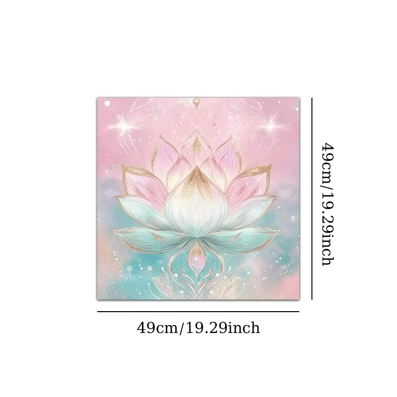 VIKAMA Lotus Tischdecke im Boho-Stil mit Sternen und Totem-Motiven, mehrfarbig, quadratisch - Bild 3
