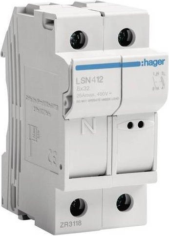Hager LSN412 Sicherung 2-polig 25A 400V in Weiß - Bild 1