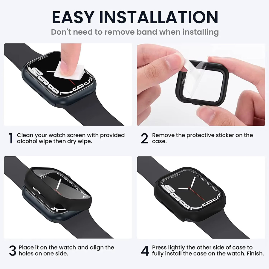 Displayschutzfolie aus gehärtetem Glas für Apple Watch, 3 Stück - Bild 2