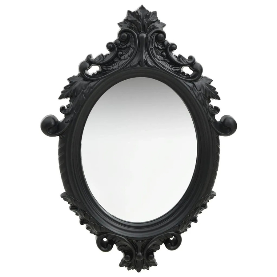 vidaXL Wandspiegel im Barock-Stil in Schwarz, Oval, B: 56 cm, H: 76 cm - Bild 2