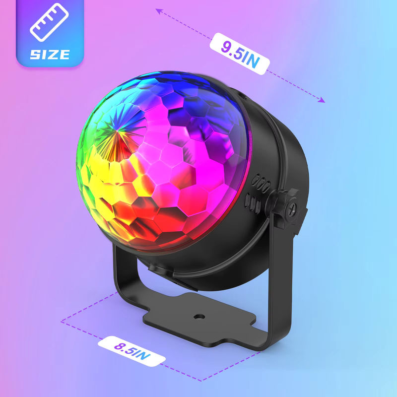 U'King 4er-Set RGB LED Disco Licht mit Fernbedienung, rotierende DJ Ball Effekt in Multicolour, Schwarz - Bild 5