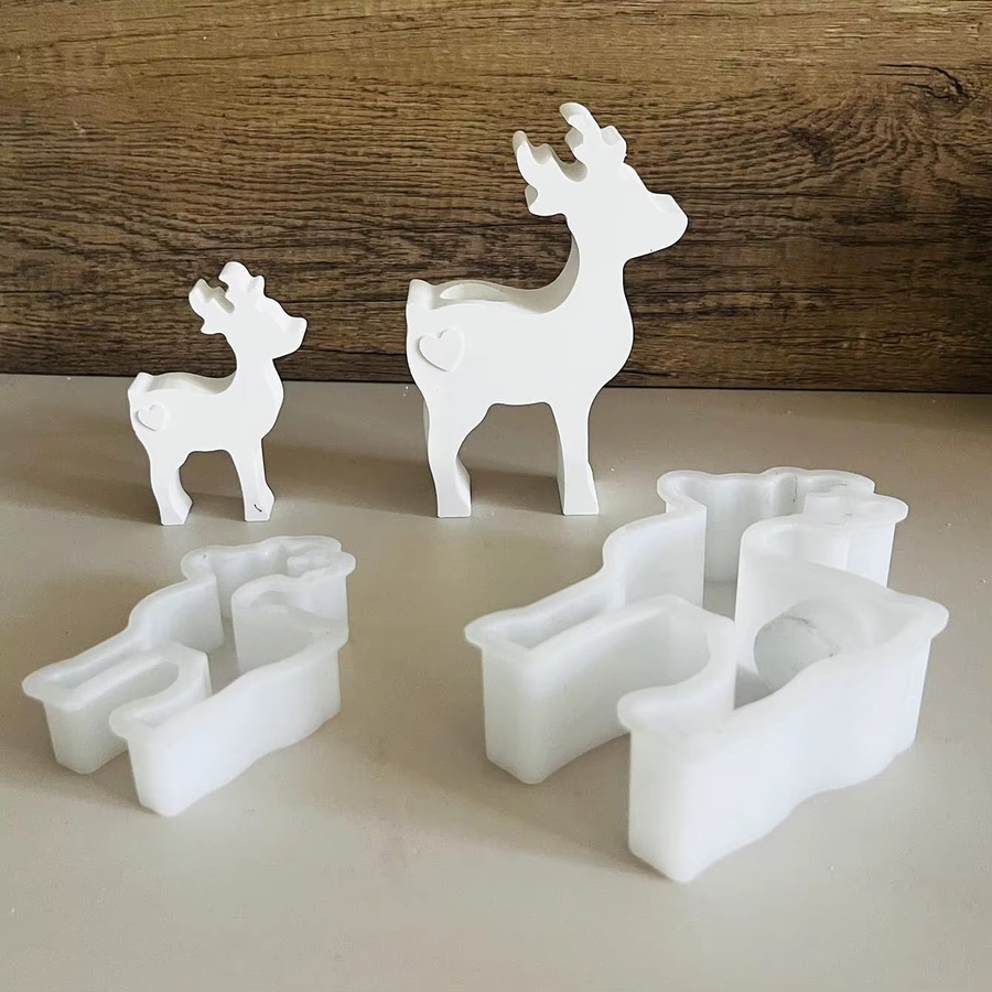 Silikonform Elch für Weihnachtsdekoration und Aromatherapie-Kerzen in Weiß - Bild 3