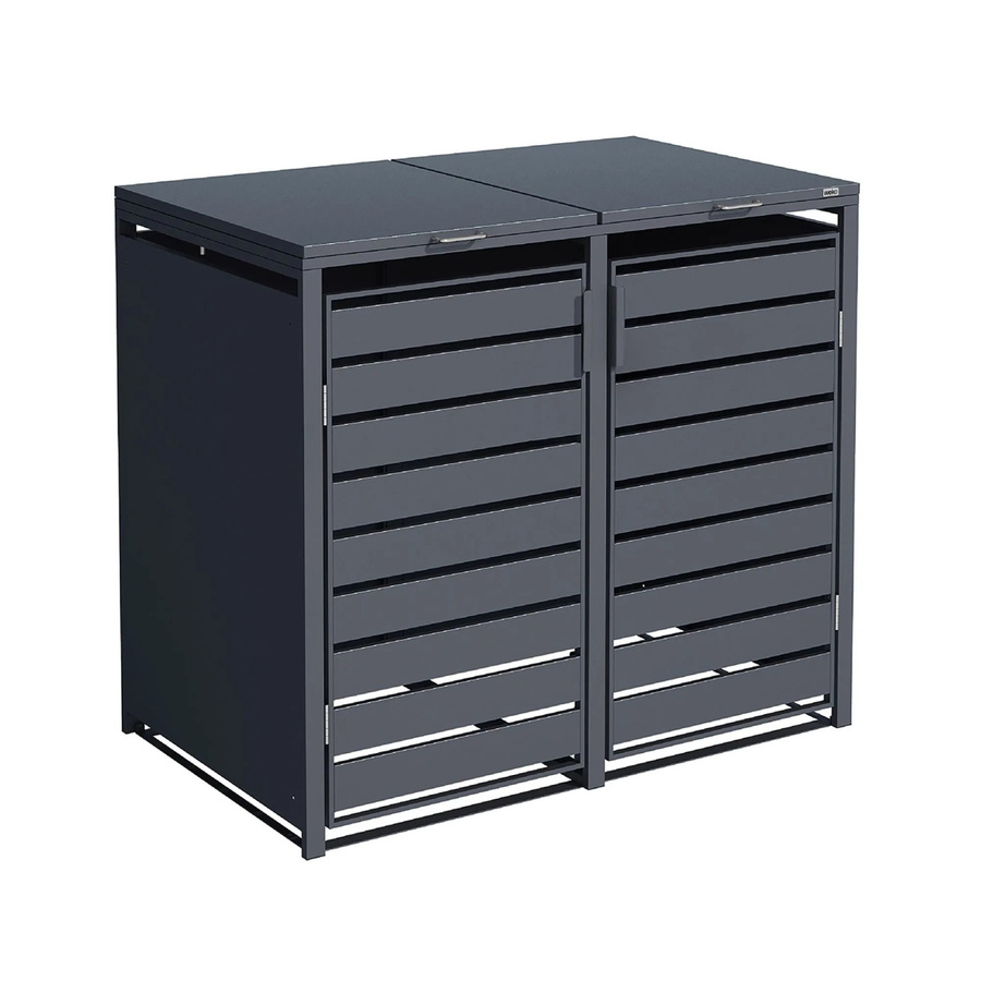 WEKA Metall-Mülltonnenbox Gary 2er, Anthrazit, pulverbeschichtet - Bild 2