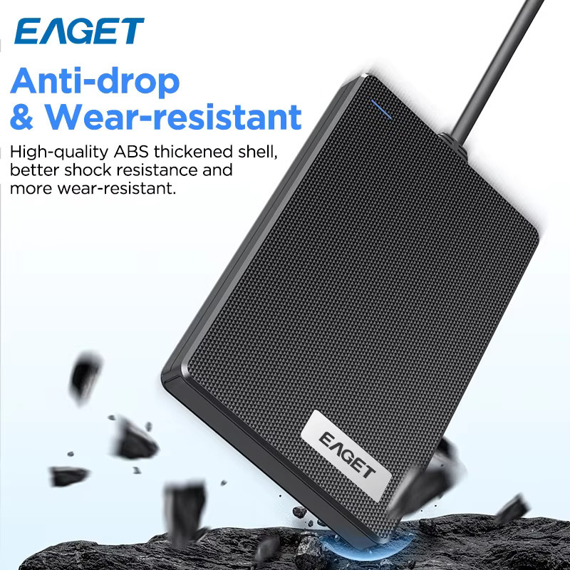 Eaget 2,5-Zoll SATA SSD HDD Gehäuse in Schwarz mit USB-C und USB 3.0 für Desktop, Laptop, Router, TV und PS4, bis zu 6 TB Kapazität - Bild 5