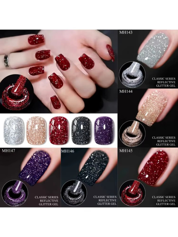 Mtssii Glitzer-Gel-Nagellack, 10 ml, Glänzend - Bild 7