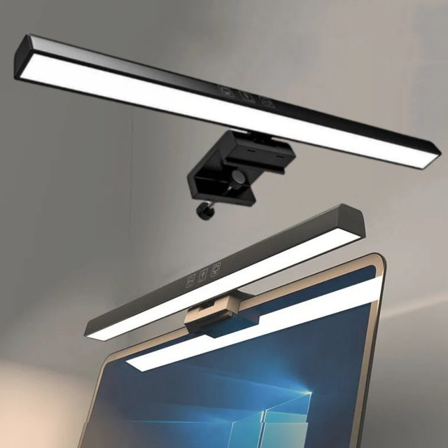 Ammtoo LED Monitor Lampe in Schwarz mit USB-Anschluss und Touch-Bedienung für Schreibtisch und Büro - Bild 1
