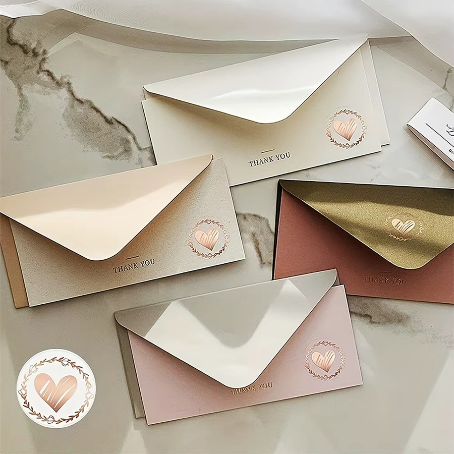 100 Stück herzförmige selbstklebende Aufkleber in Gold und Transparent für Hochzeitseinladungen und Geschenkverpackungen - Bild 3