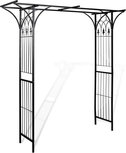 furnicato Gartenbogen aus Eisen in Schwarz, B/T/H: 200 x 52 x 204 cm - Bild 1