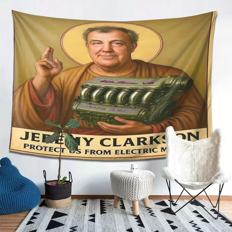 VIKAMA Wandteppich Jeremy Clarkson Schützen Sie uns vor Elektromotoren, Mehrfarbig, Rechteckig - Bild 2