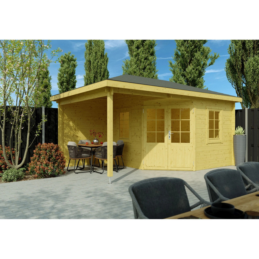 Fjordholz Gartenhaus Evelyn 3B 5-Eck aus imprägnierter Kiefer mit Fenster und Tür - Bild 2