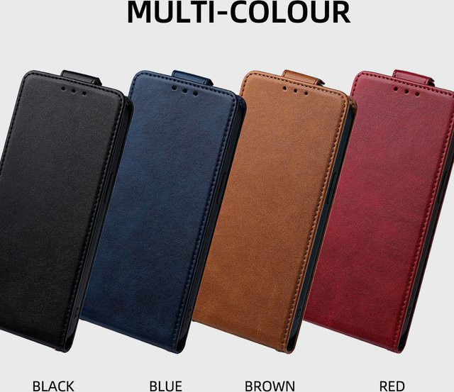Samsung Leder-Handyhülle mit Kartenfächern für Galaxy S25 Ultra, S24 Plus, S23, S22 FE und S26 EDGE in Rot - Bild 1