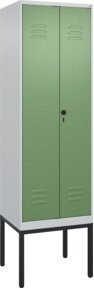 C+P PSA Doppel-Spind Classic PLUS Gestell mit 2 Abteilen, Grau und Grün, H x B x T: 212 x 60 x 50 cm - Bild 1