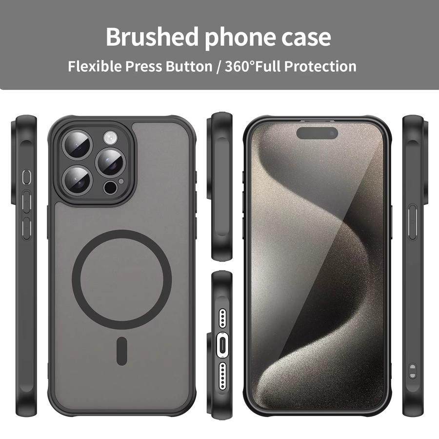 Magnetische Silikon-Schutzhülle für Apple iPhone 11 bis 17 Pro Max und Air, Schwarz und Lila - Bild 2