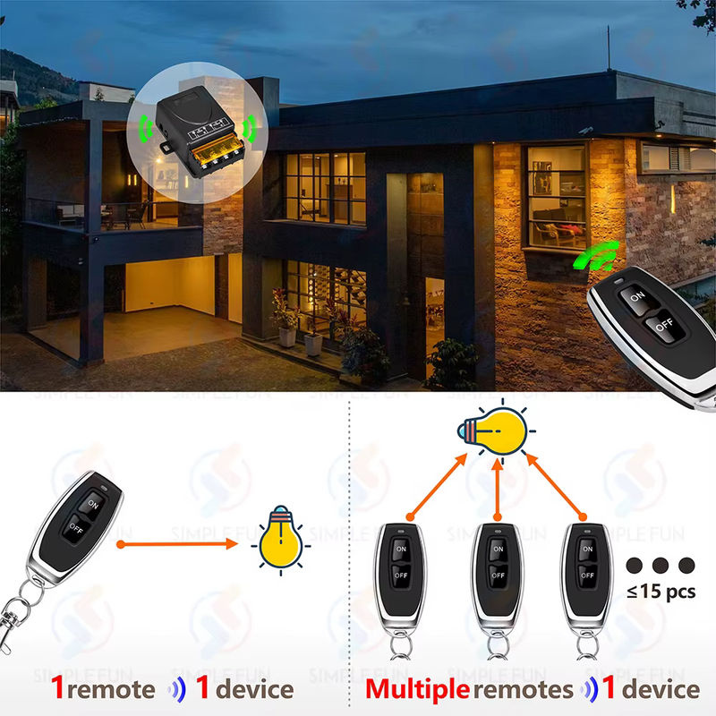 SLMPLEFUN Drahtloser Fernbedienungsschalter 433 MHz mit 30 A Hochleistungs-Relaismodul für Pumpen, Lampen und Lüfter, 230 V - Bild 4