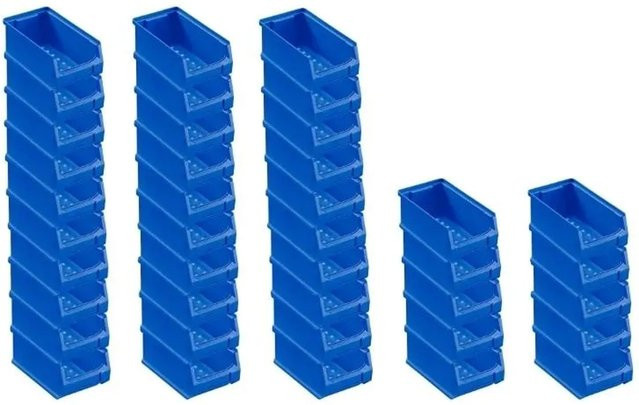 PROREGAL SuperSparSet 40 Stück Sichtlagerboxen in Blau, Volumen: 0,8 Liter, H x B x T: 17,5 x 10 x 7,5 cm - Bild 1