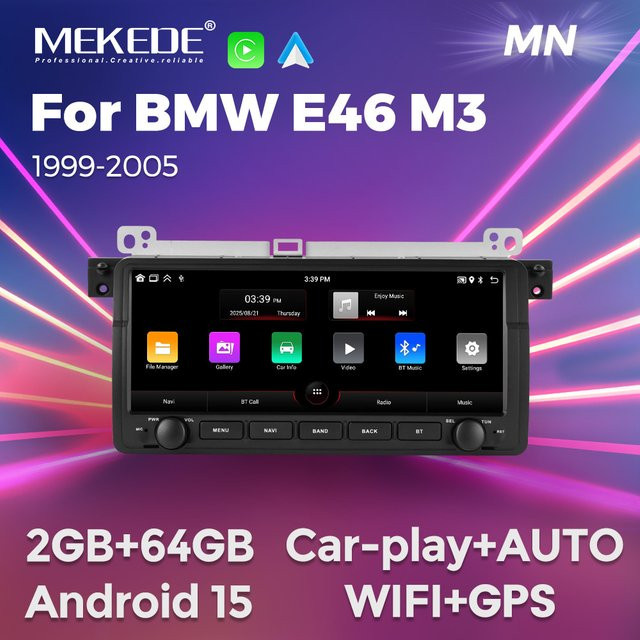 MEKEDE Android 15 Autoradio mit Carplay, DSP und GPS für BMW E46 M3 und Rover 75 Coupe in Schwarz - Bild 1