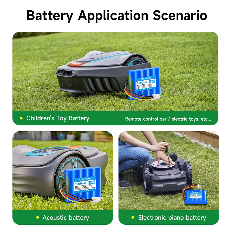 CITYORK Akku 18,5V 3500mAh für Gardena Sileno R100Li R130Li R160Li Serie sowie Automower 315 Modell 2015 und Automower 315X Modell 2018 in Blau - Bild 2