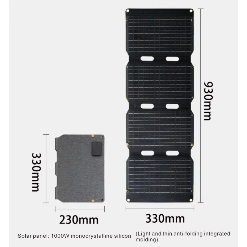 Ecoworthy Tragbares 1000W Solar-Faltpanel mit USB-C Anschluss in Schwarz für Camping und Outdoor - Bild 4