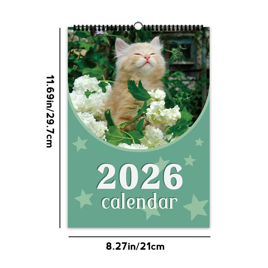 Personalisierter Wandkalender 2026 mit 6 eigenen Fotos in Weiß für Erwachsene - Bild 2